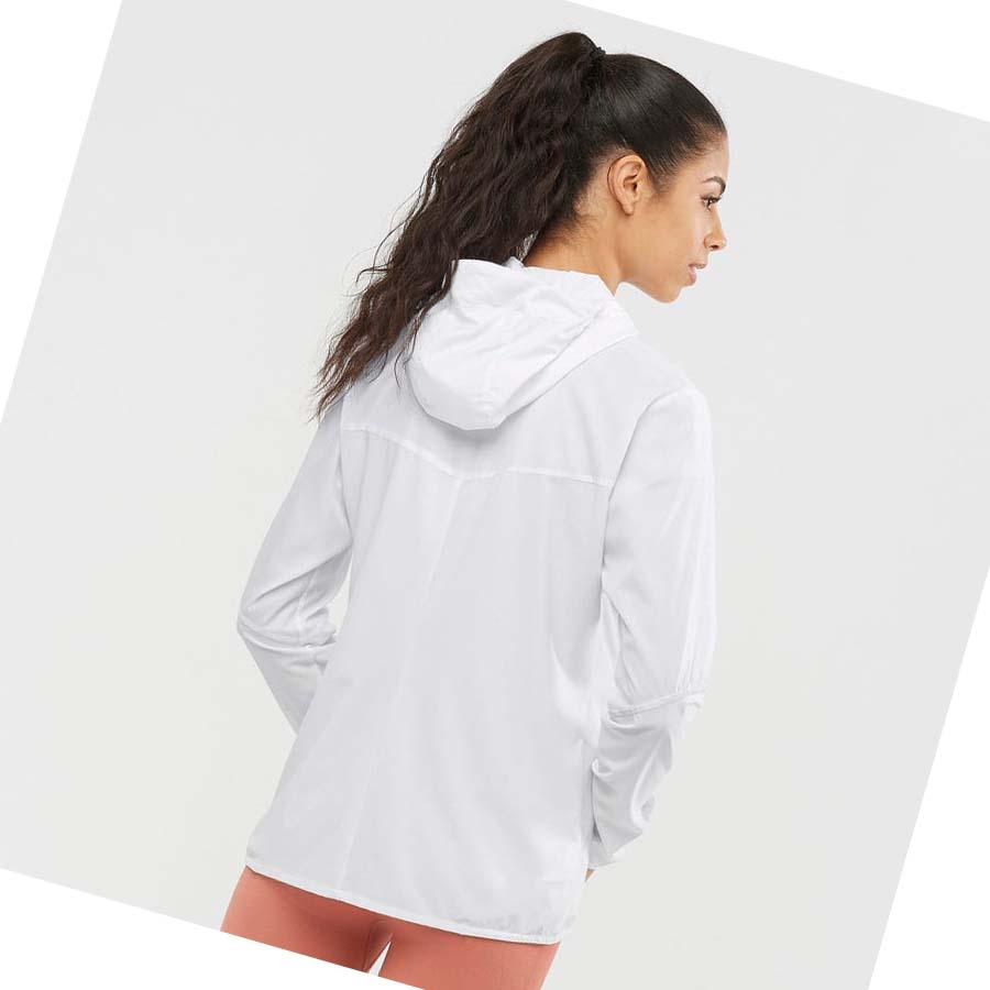 Chaquetas Salomon AGILE WIND WINDBREAKERS Mujer Blancos | MX 2462HAP